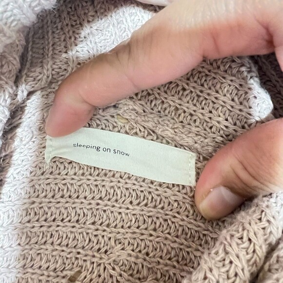 Anthropologie Sleeping On Snow Women's Mauve Knit Cardigan Sweater Sz. OS - Picture 3 of 4